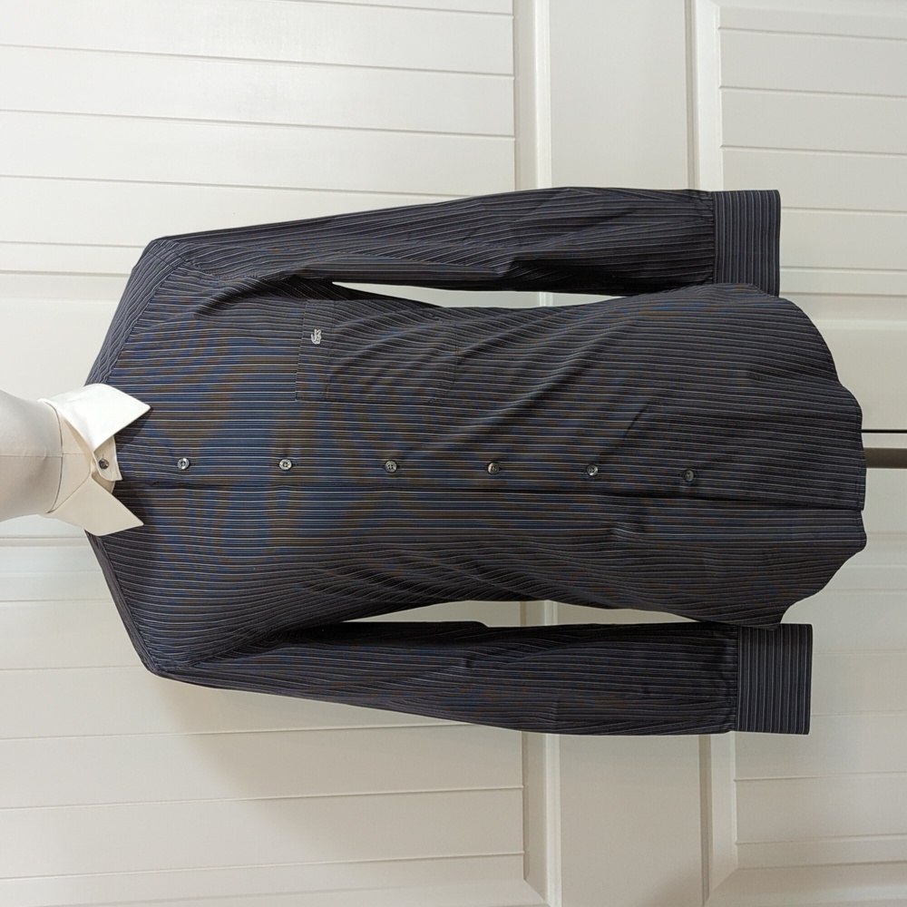 Lacoste Black White Collar Pinstripe Dress Shirt - Size 38